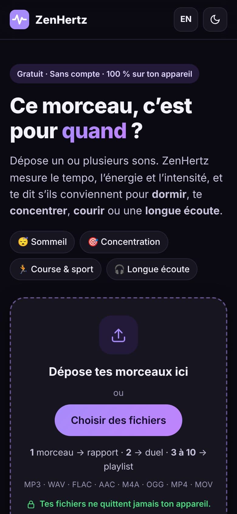 Version mobile de ZenHertz